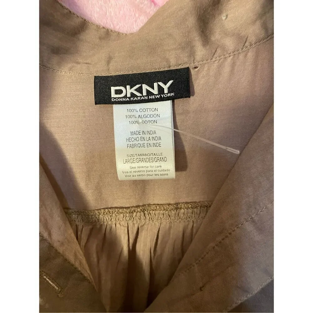 NWT DKNY woman’s flax swim button down coverup size large